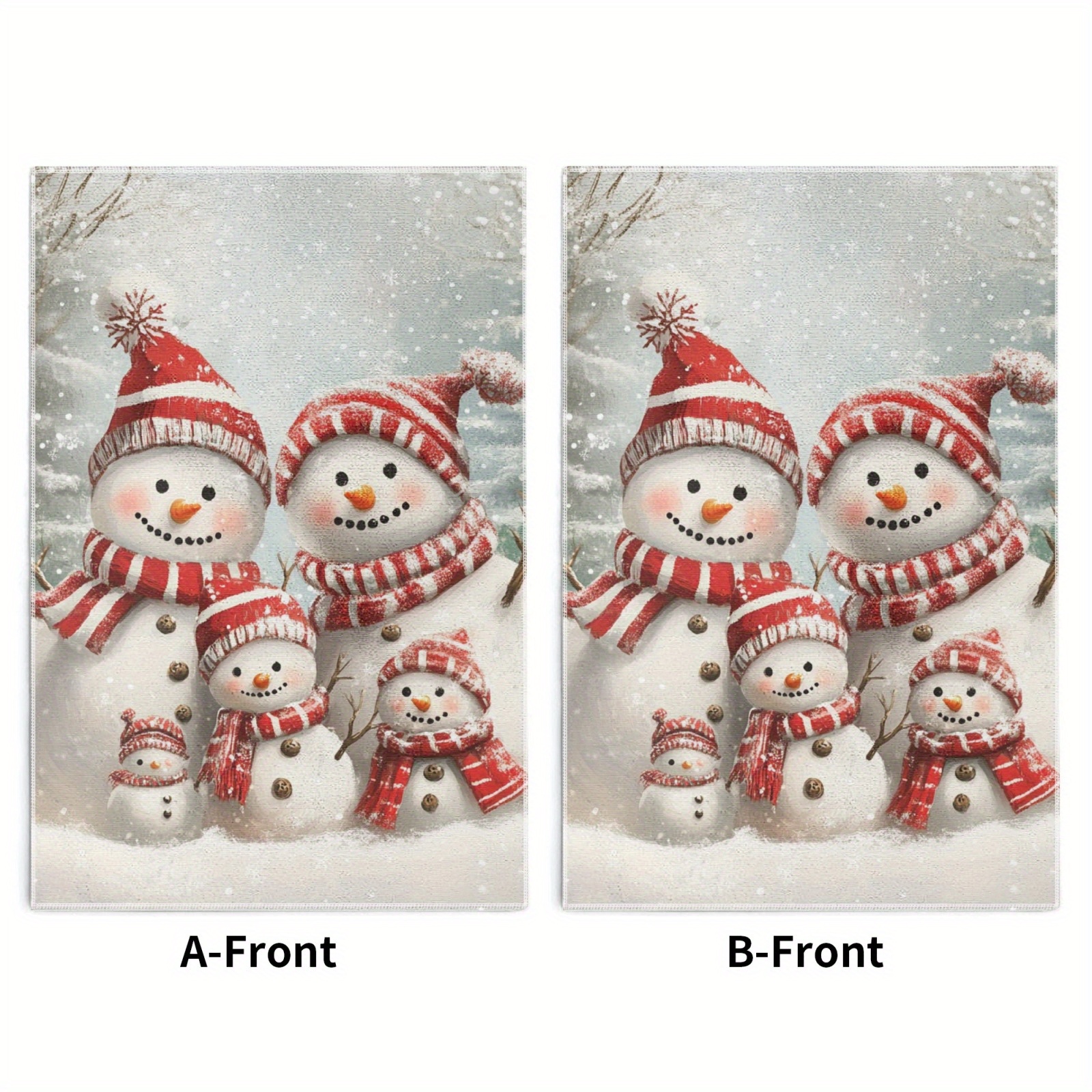 

2pcs Set Christmas Kitchen Towels - Snowman & , 18x26 Inches, Lightweight Polyester, Machine Washable, Modern Cartoon Style For Bathroom & Dining