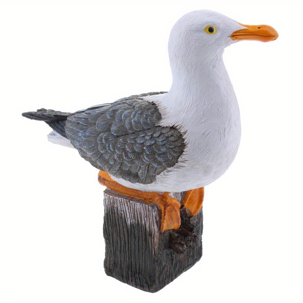 Image of Resin Realistic Vivid Seagull Statue Birds Model Outdoor Lawn Ornament