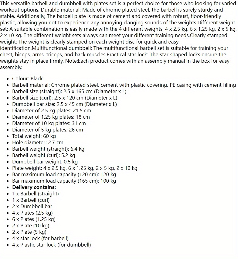 60kg     and   weight set   plates   gym     details 0