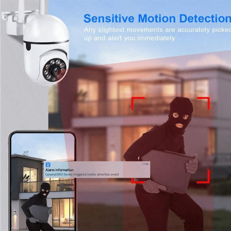     camera with 3mp resolution wifi   auto tracking   night   motion detection 355 horizontal 90 vertical view two way audio   wall mountable details 5