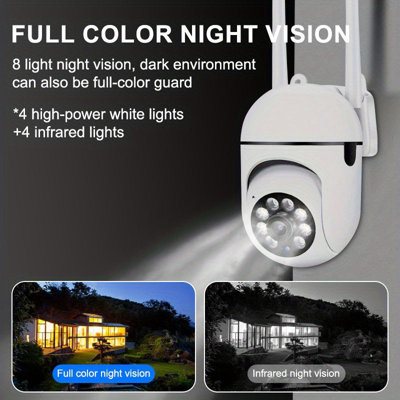     camera with 3mp resolution wifi   auto tracking   night   motion detection 355 horizontal 90 vertical view two way audio   wall mountable details 7