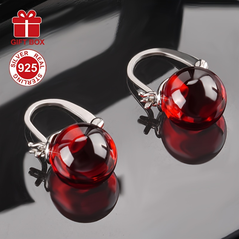 

Elegant S925 Sterling Silver Dangle Earrings With - Luxury French Style, Parties And , Ideal Holiday Gift For Women