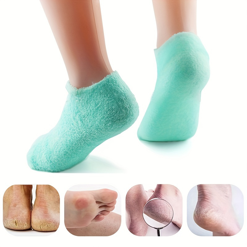 

2pcs Luxurious Gel Moisturizing Socks - Soothe Dry, Feet & Rough Skin With Foot Bath - -free, Comfortable & , ,