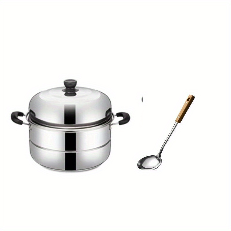 versatile stainless steel steamer set 2 3 layers thickened for       ladle   cooking steaming soups ideal for home commercial use large capacity details 3