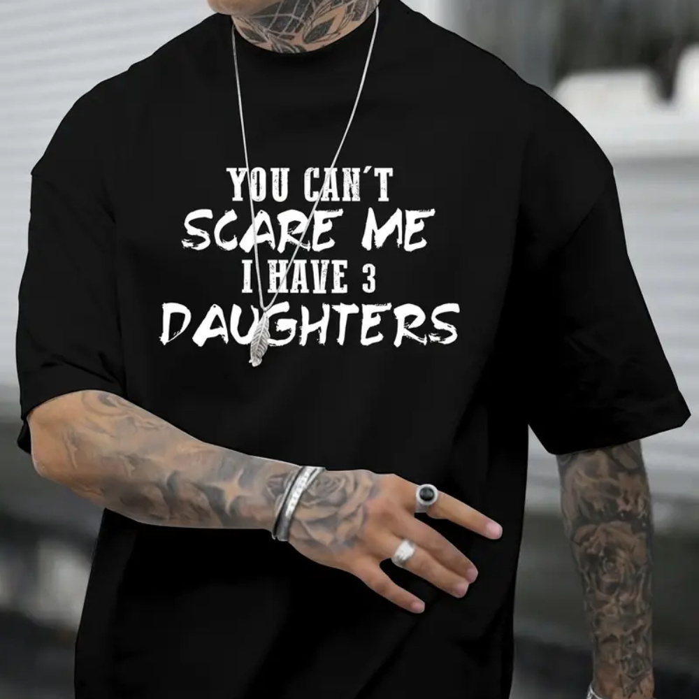 

Funny Dad T Shirt - Relaxed Fit, Short Sleeve, Casual Tee With Humorous 'i Have 3 Daughters' Print - Perfect Gift For Fathers, Summer, Spring, And Fall Wear