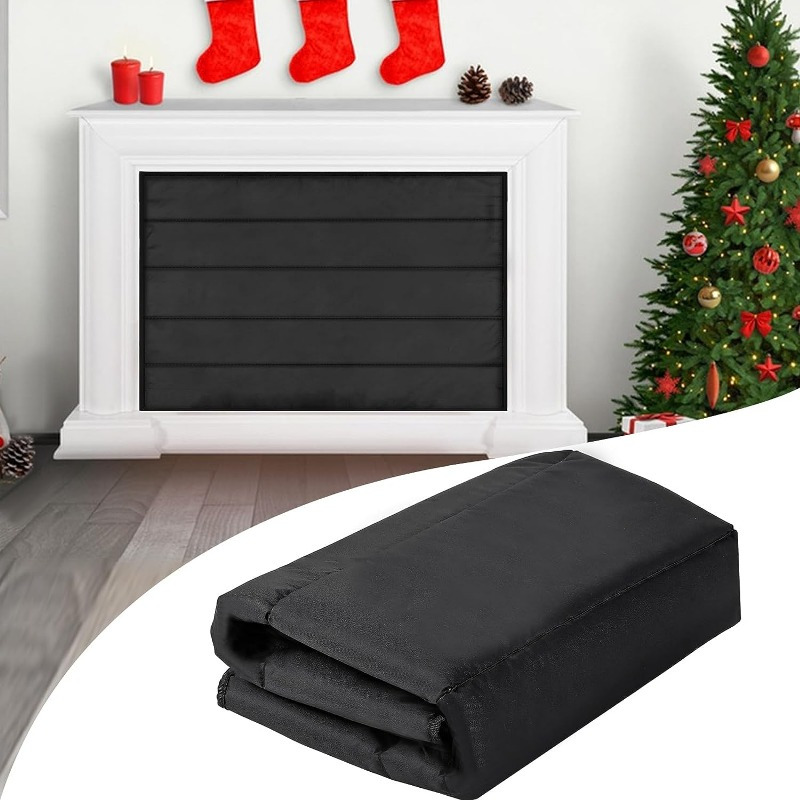 1pc   magnetic fireplace draft stopper pvc material   strong     indoor fireplace cover with built in magnets for metal frames   drafts out details 0