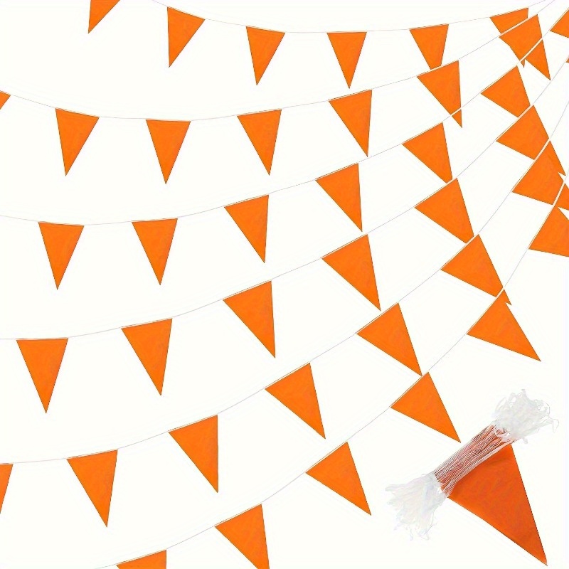 393 7 inches 20 solid pennants flags pennants loose garland   carnival birthday party decorations holiday celebration outdoor orange