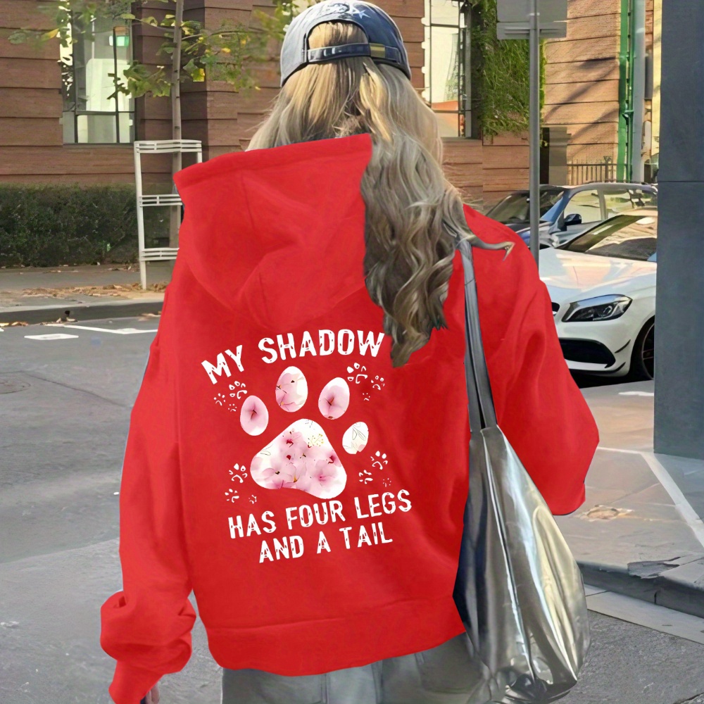 

's Pullover Paw , Long Drawstring, , , / Outerwear, Ladies Lettering And