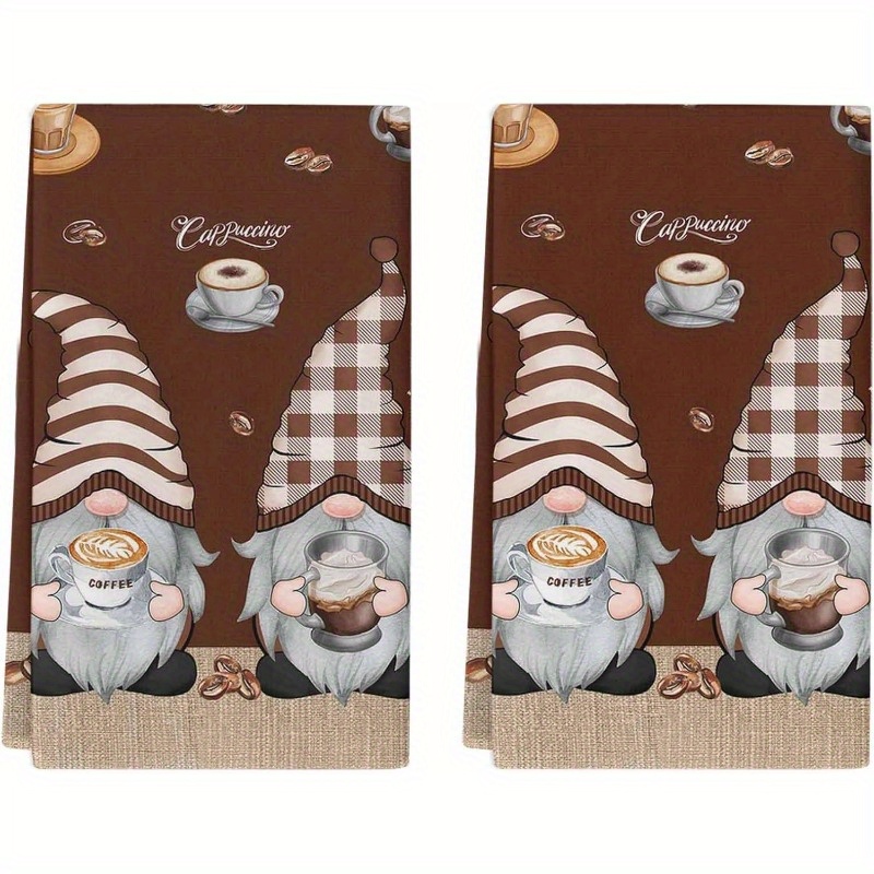 

2-pack 18x26inch Polyester Kitchen Towels, Modern Dwarf Coffee Theme Dish Cloths, -drying Hand Towels, Space-themed Decorative Tea Towels For Living Room & Kitchen Decor