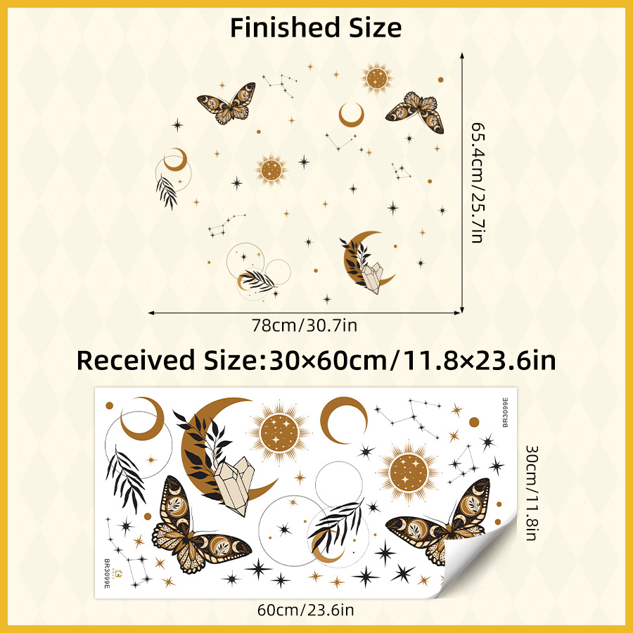 Featuring A Boho With Butterflies, , Suns, And Stars, Perfect For Decorating Bedrooms, Living Rooms, , And Bedside Areas