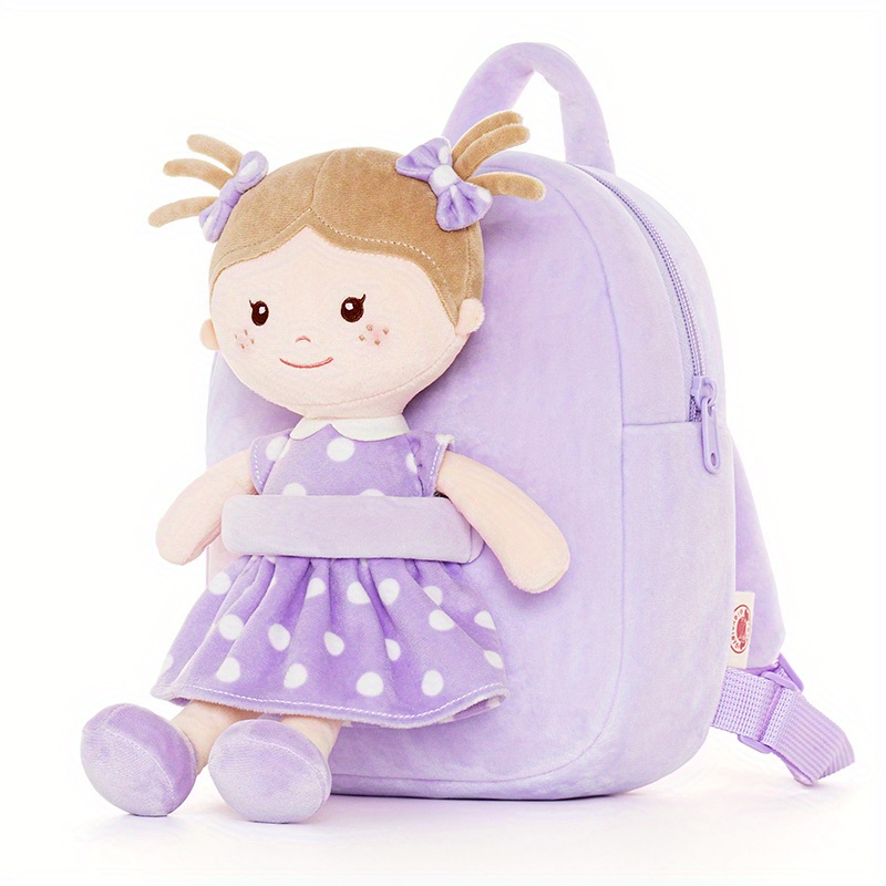 

Valentines Gift Plush Dolls Girl Gifts Backpack Backpacks With Dolls In Purple Dress 9 Inches