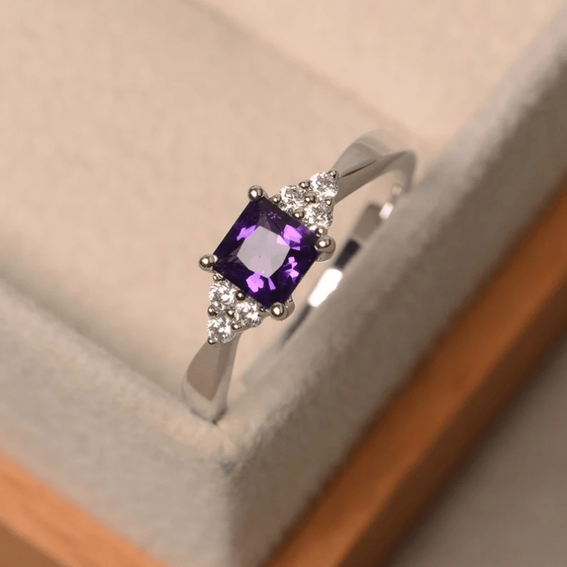 TEMU 1pc Elegant Square Ring For Women - Luxurious Copper & Synthetic Synthetic Zirconia, Square With Stone, Weddings, Daily Wear, Parties, And