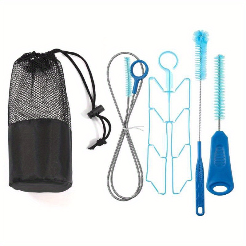 

Hydration Bladder Cleaning Kit, Water Bladders Cleaner Set With Flexible Long Brush For Hose, Valve Brush, Big Brush, Drying Collapsible Bladder Frame, Carrying Pouch