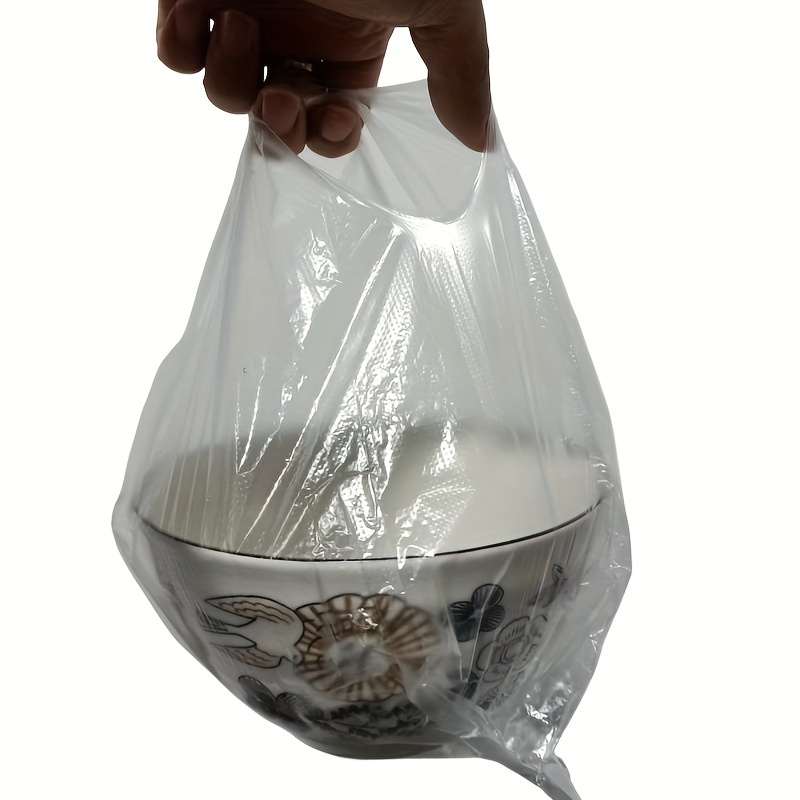 200pcs large transparent disposable food storage bags ideal for supermarket   store freshness details 4