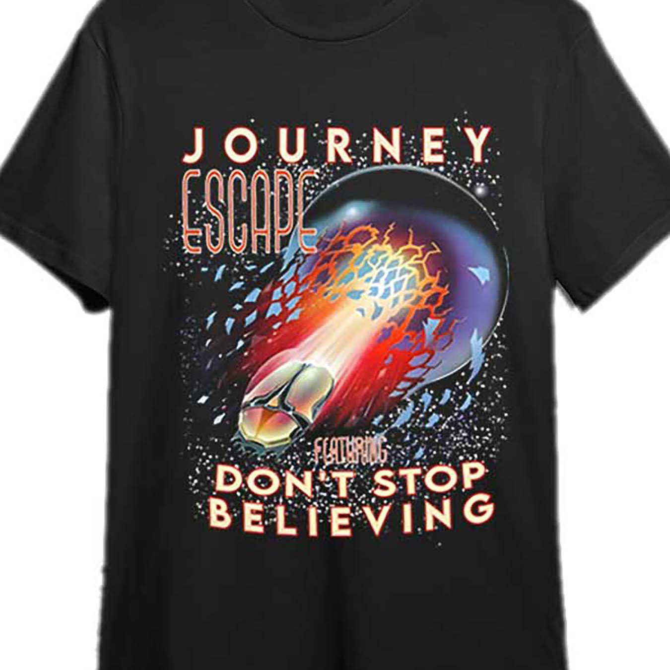 

Journey Escape In T-shirt 341509 Fun Men's Short Sleeve Graphic T-shirt Collection Black Pr