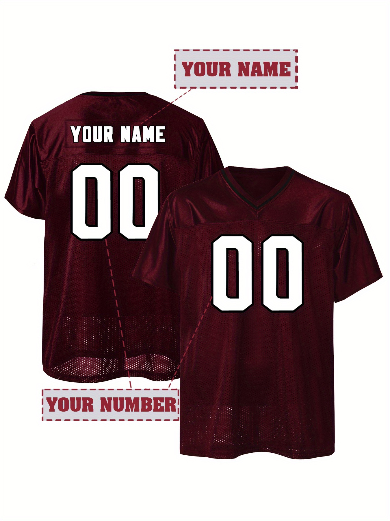 customize and number for men's football jersey, fashionable and