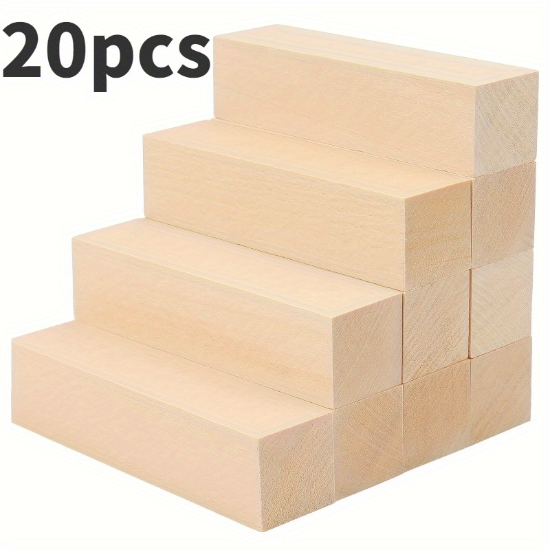 Image of 20pcs Basswood Carving Blocks Wood Whittling Blocks For Carving And Whittling, Beginner To