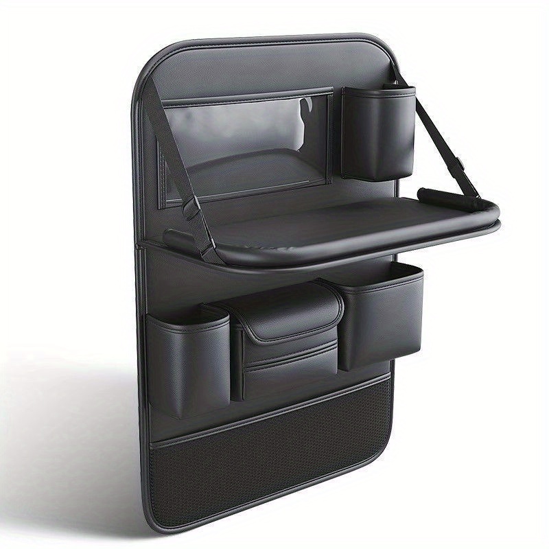 TEMU Car Backseat Organizer Table , Pu - Bag , Universal Fit, , Cup Holders For Vehicle Accessories And