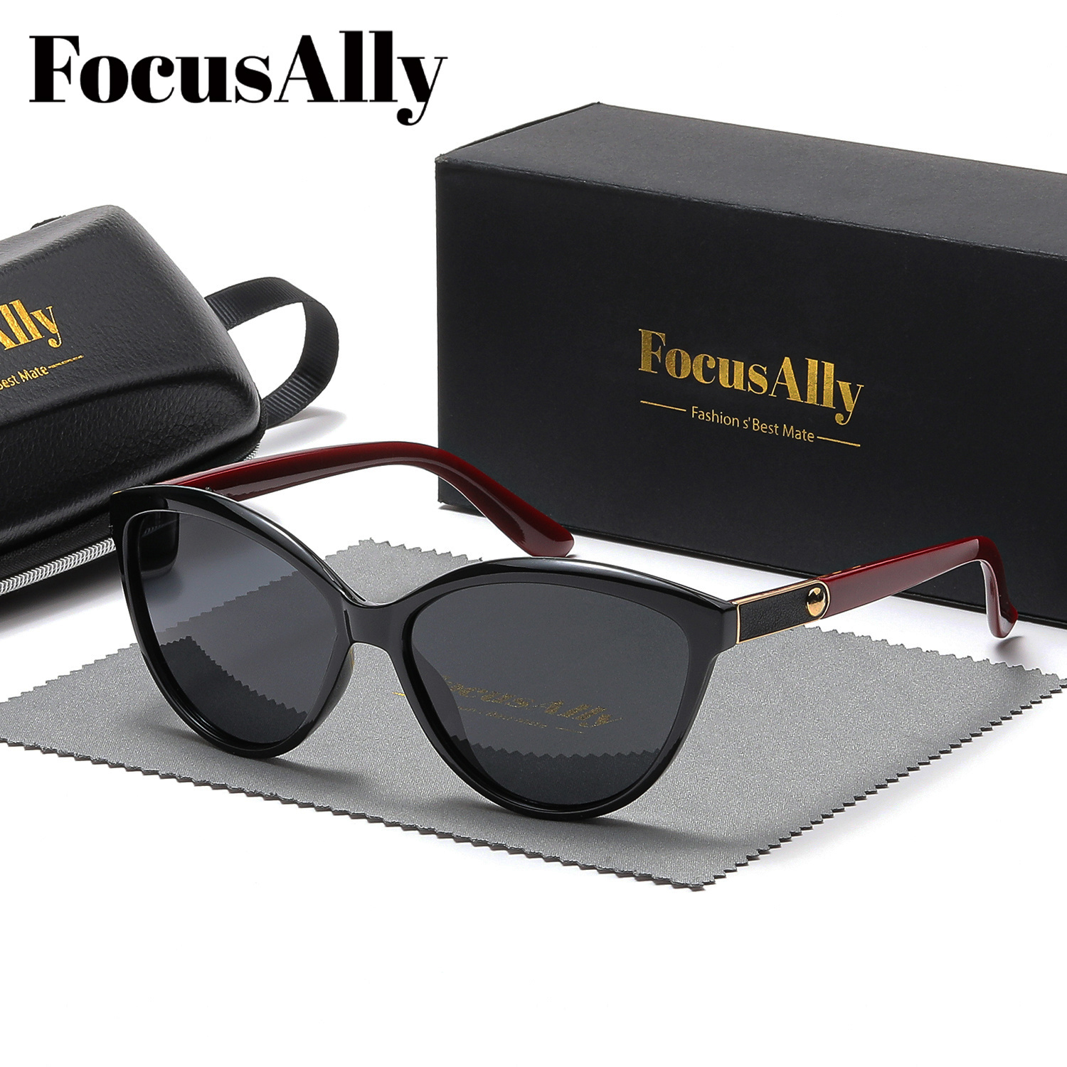 

Lightweight Design, Focusally Women's Eye Polarized Fashion Glasses - , Protection, Tac Lenses, , Includes Stylish Black Case And Cleaning Cloth