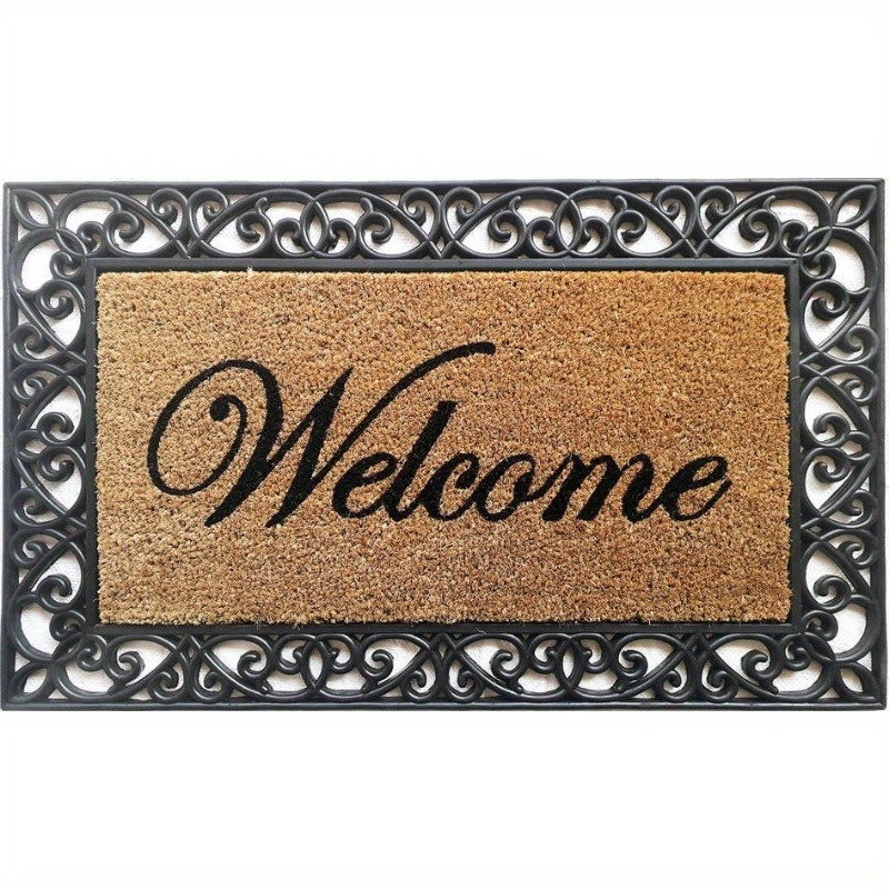 

Welcome Home Door Mat - Machine Washable, Indoor & Outdoor Use, Polyester Fiber