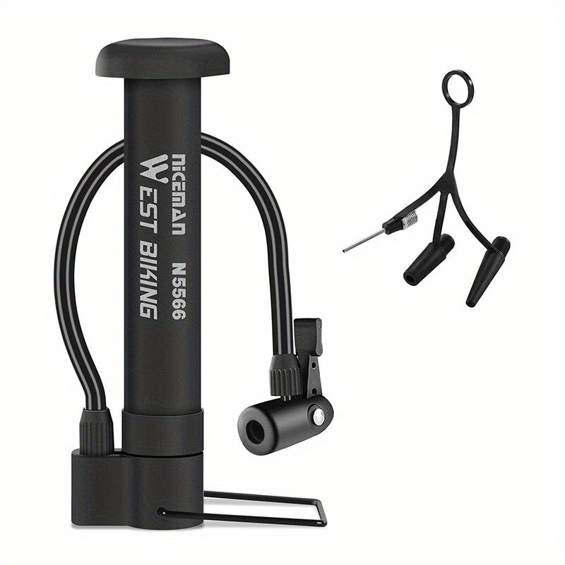 

High-pressure 80 Psi Manual Bike Pump - Pp & Stainless Steel, Valve Compatible, Ideal For Mtb Cycling & Balloon