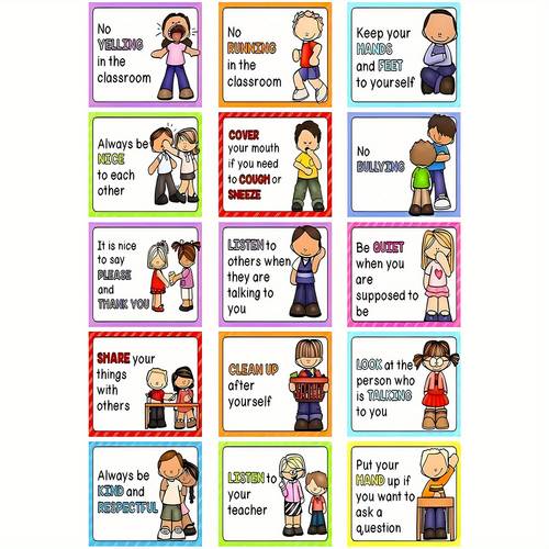 2d flat 2d flat 15 unframed canvas wall art posters for a 2d plane featuring motivational classroom rules with positive phrases suitable for educational decoration homes and offices for classroom management birthdays christmas