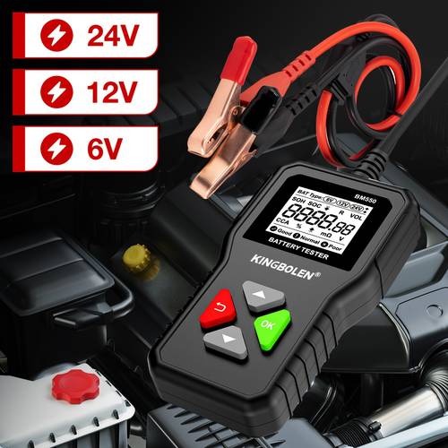 bm550 tragbarer batterieanalysator für 6v/12v/24v, lkw, wohnmobile – 100-2000 cca autobatterie-tester mit hintergrundbeleuchtung, abs-kunststoff kompaktes diagnosewerkzeug für stromversorgungssysteme (nicht-laser)