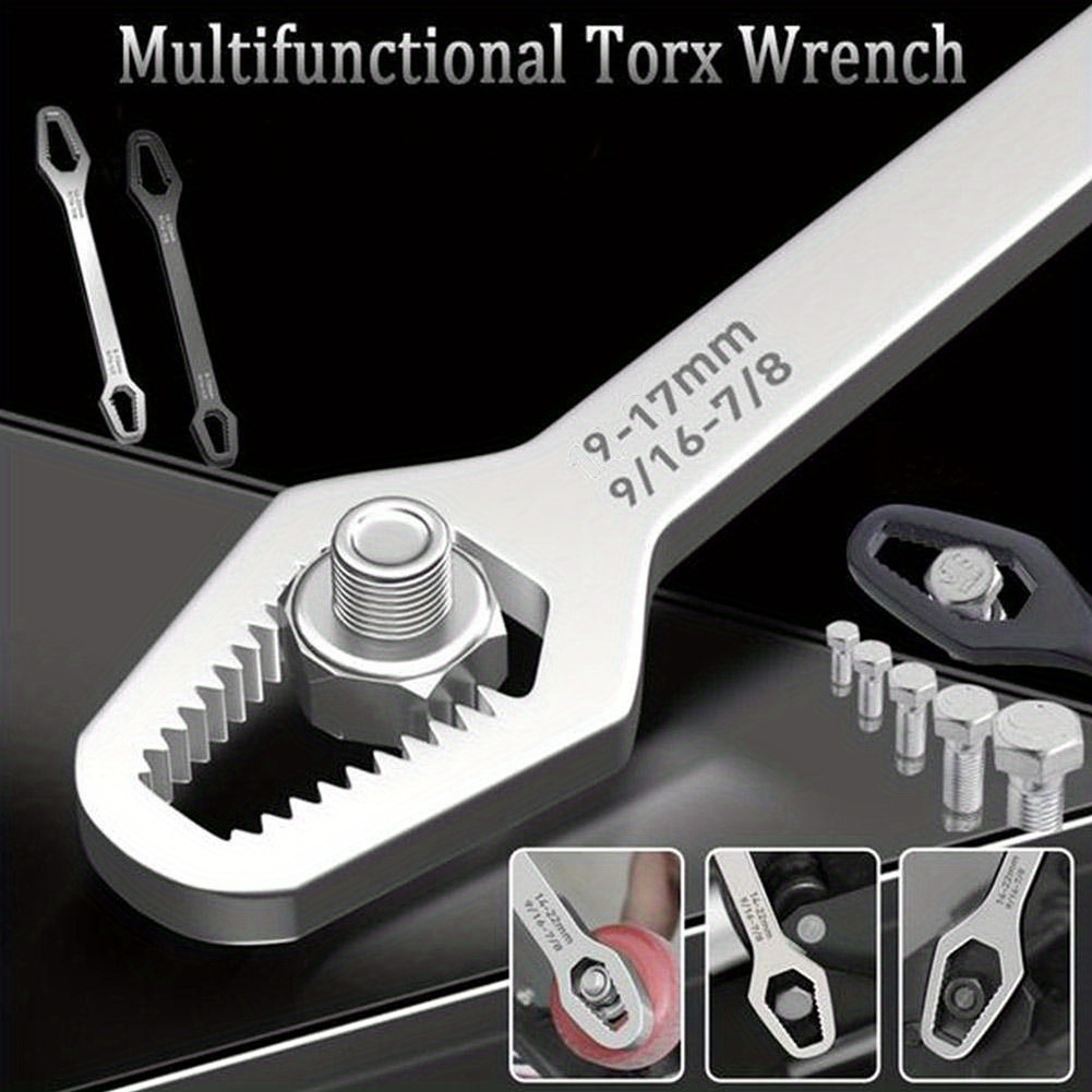 

1pc Universal Wrench 3-17mm, Metal Hydraulic Multifunctional Torx For Auto & Bicycle Repair, No Electricity Needed