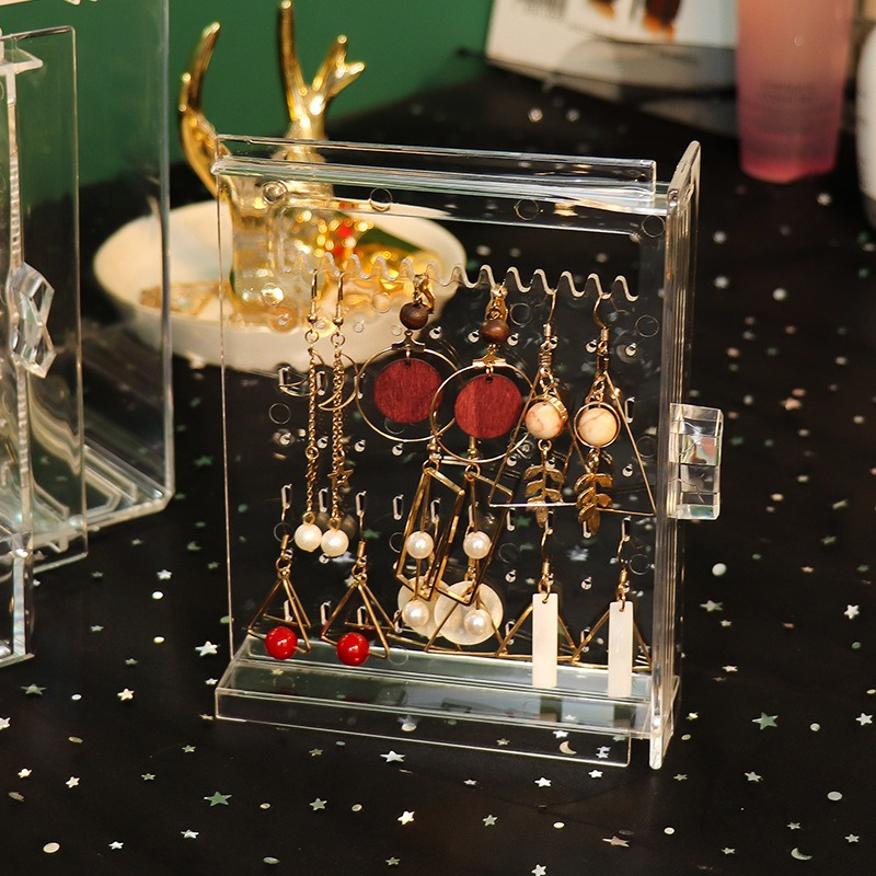 sleek transparent jewelry cosmetic organizer dustproof desktop storage for earrings necklaces and accessories Product details 1