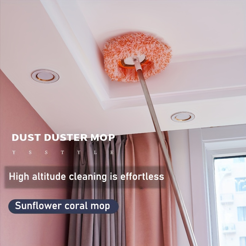 

Quick-, Ceiling Mop Set With Heads - Extendable, Rotating Design For Easy Dust & Wet Cleaning On Floors, Walls, Tiles, Glass, And Cars