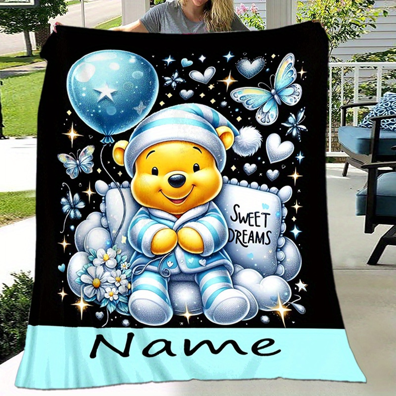 

1pc Customizable Fleece Blanket Personalized - All Sofa , , , For & Use, For