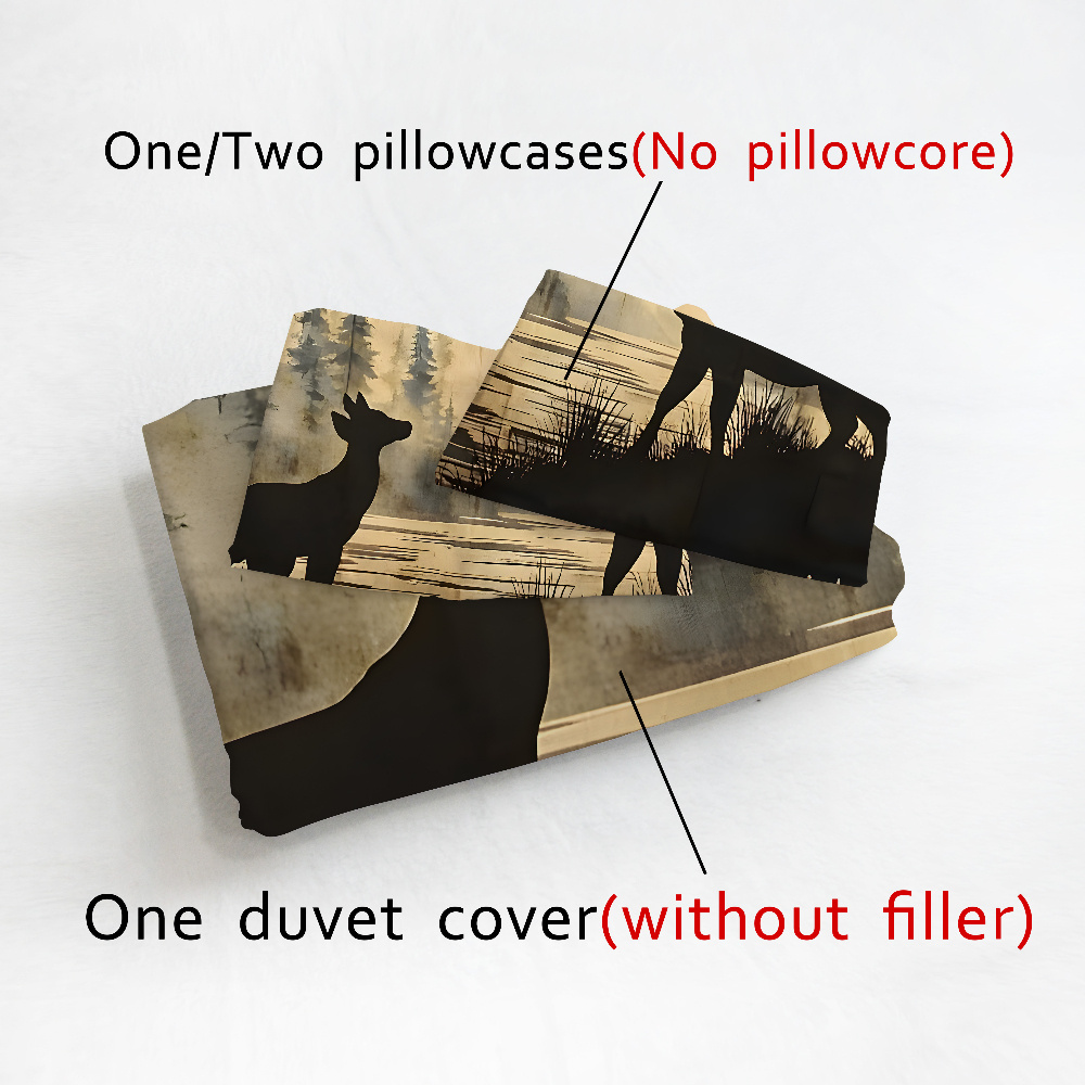 TEMU Juego de nórdica y fundas de almohada con diseño Jit2/3 piezas que patrones de , estanque y jungla, con impresión digital 3D ultra y cepillada.