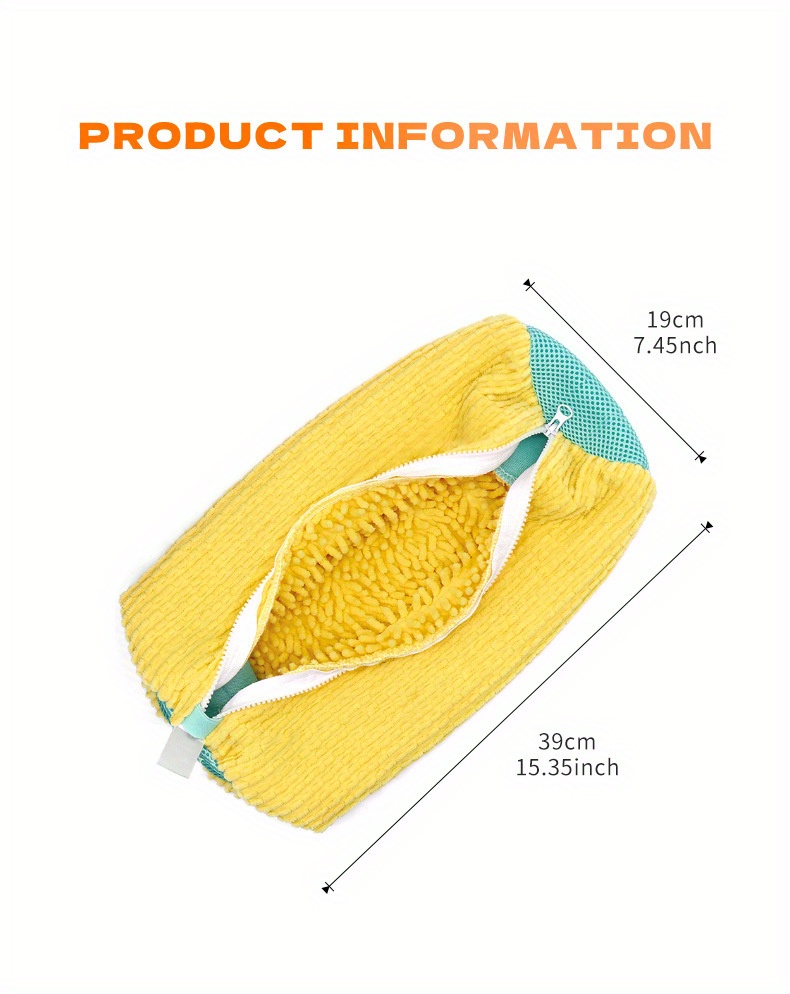 1pc   polyester round shoe laundry bag with zipper closure elastic fastening straps for protecting footwear machine washable knit fabric shoe cleaning bag for size 45 and below shoes laundry bags details 9