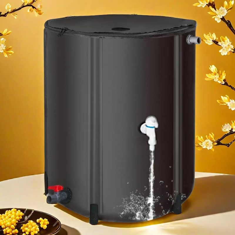 

132 Gallon Folding Rain Barrel Water Collector Black