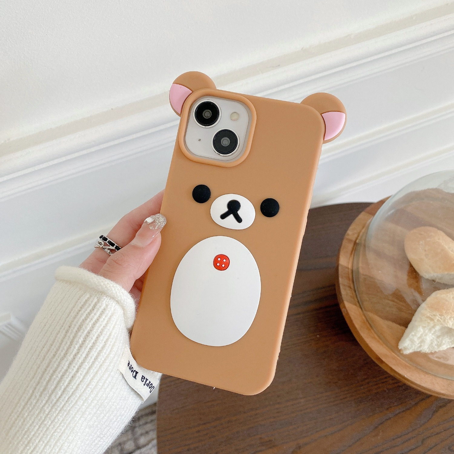 cute fun flat bear silicone phone compatible iphone models Temu