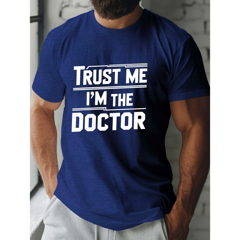 

T-shirt décontracté à col rond pour homme avec slogan " Me, I'm ", % polyester tricoté, légèrement extensible, coupe standard, motif géométrique, vêtements d'été - 150 g/m²