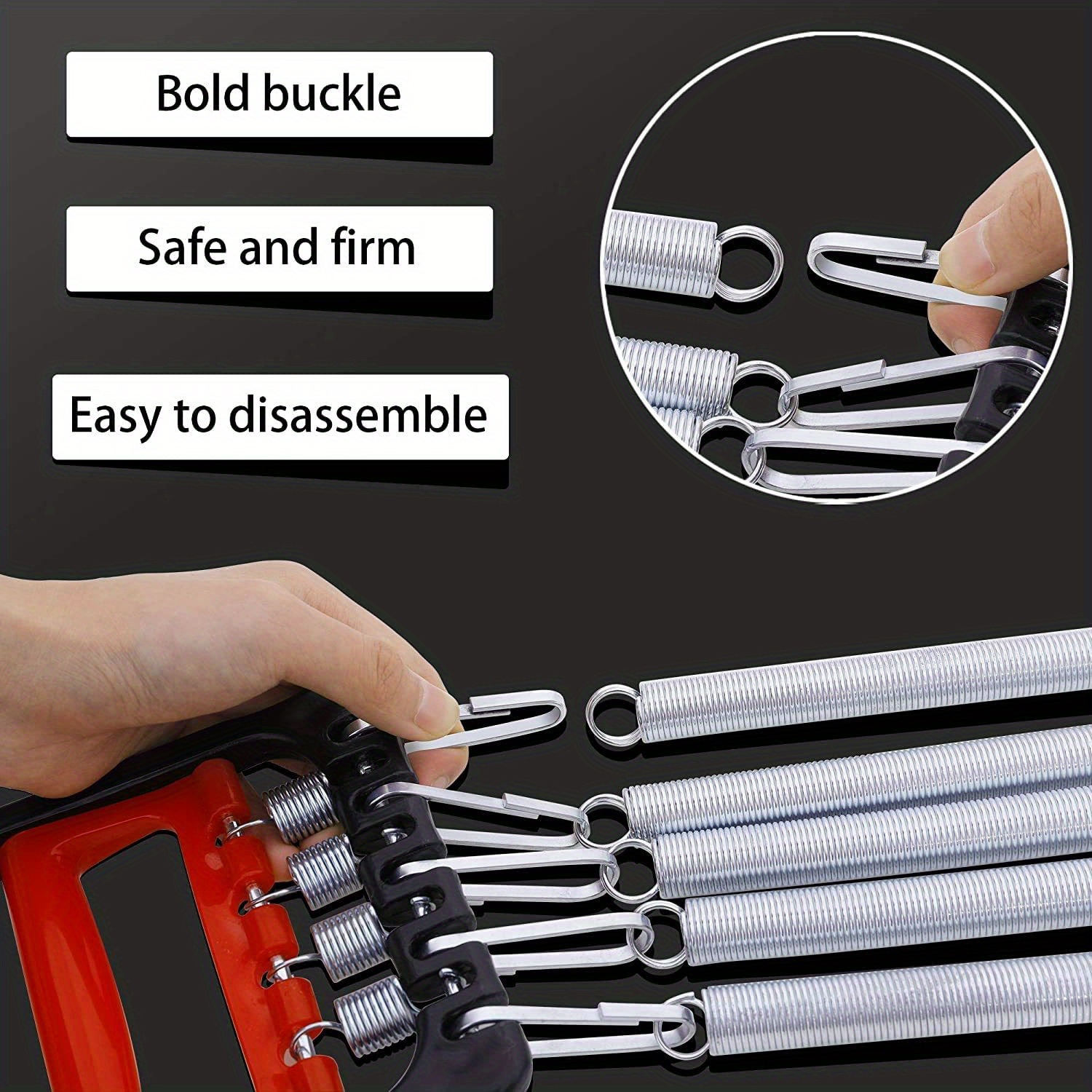 Adjustable Spring Multifunctional Puller - 1 Pcs Wrist & Forearm Strength Trainer, Carbon Steel Arm Exerciser with Non-Slip Grips, Home Office Fitness Equipment for Chest, Abs & Sit-Ups, Uncharged Power Mode