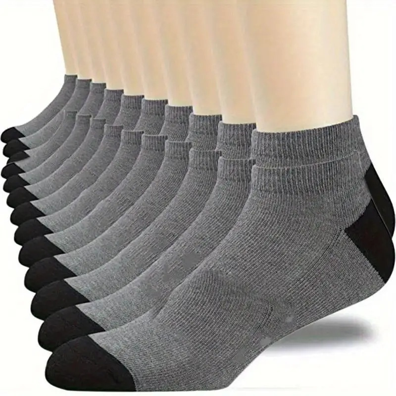 TEMU 10 Pairs Of Soft Men's Short Socks - Breathable And Sweat-absorbent For , Sports, And Outdoor Activities, Sweat-resistant
