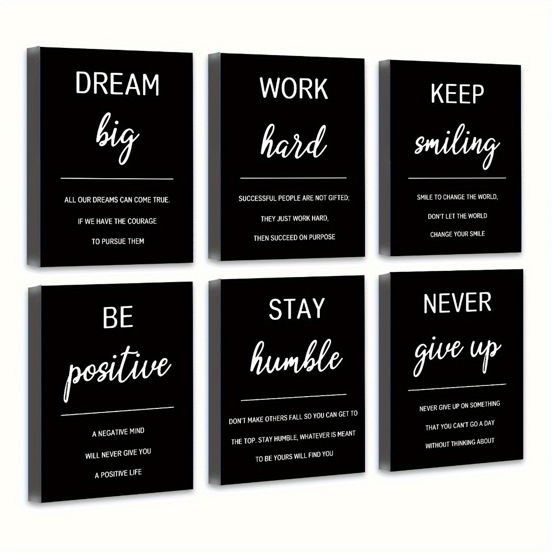 

6pcs Inspirational Quote Set - Vibrant, Motivational Posters For Living Room & Bedroom Decor, 8x10 Inches, Poster , Room Decor