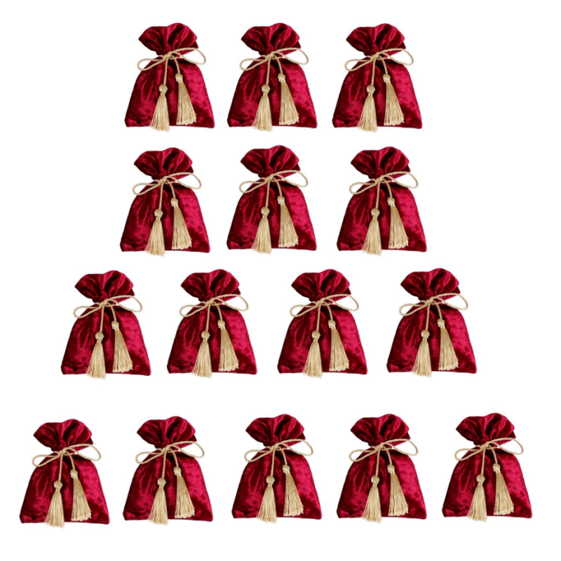 

6 Pack Drawstring Gift Bags With Tassels, 5.51x3.94 Inch Velvet Jewelry Pouches For Wedding Party Favor Gift Bag Goodie Bags Jewelry Watch Bags Christmas Gift Bags