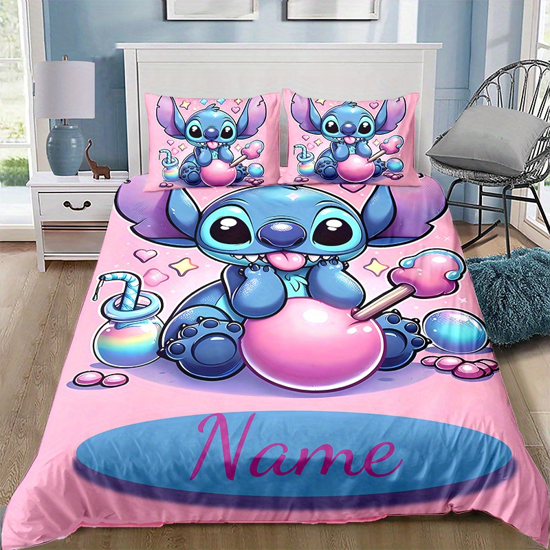 

Personalized 3d Cartoon Quilt Cover Set - Custom Name Bedspread With Pillowcases, Tear-resistant Polyester, All - Machine Washable (duvet Insert Not Included)