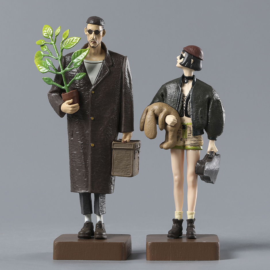 Vintage-inspired Pvc Figurines 2-pack, Retro Movie Characters Collectible Desktop Decor, Movie-inspired Figures Set