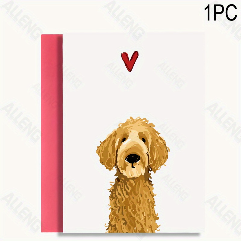 E-shop ALLENG Grußkarte für Hundefreunde mit herzförmiger Pudel-Illustration - für Geburtstage & Dankeskarten, Geeignet für Alle Empfänger, Geschenke