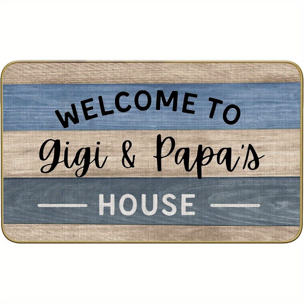 

Welcome To And Papa' Doormat Door Mat For Home Entrance, Grandparents Floor Mats For House Front Indoor Inside Outdoor Outside Entryway Rug 24"x16