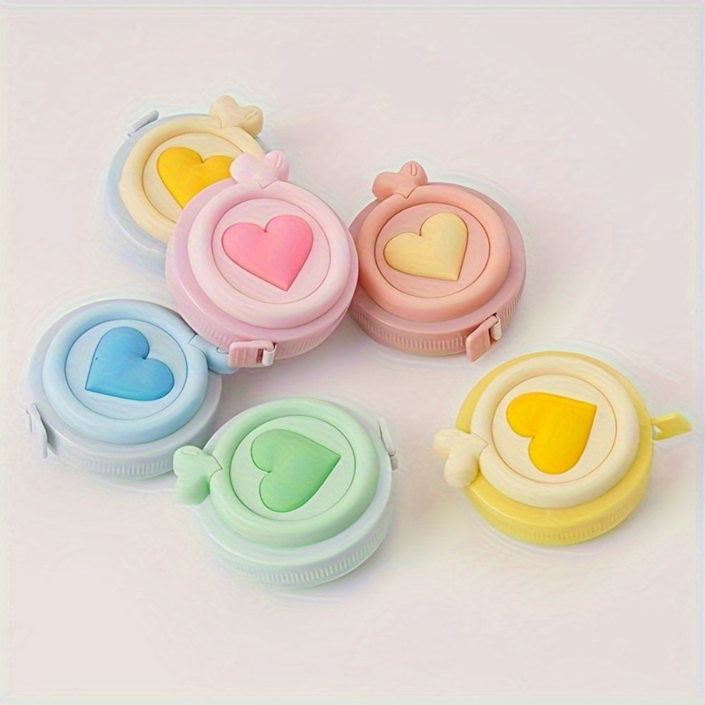 

Chic Heart-shaped Mini Tape Measure In - Compact Pocket Size For Body Measurements, Sewing & Knitting Supplies, 1pc, Cute