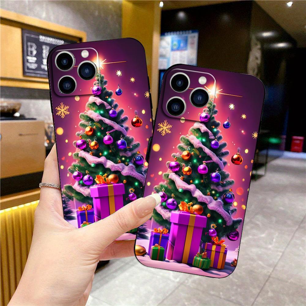 

Christmas Tree Pattern Chic Cool Unique For Iphone Case, Shockproof With Lens Protection, Tpu, Compatible For Iphone 11/12/13/14/15 /16/pro Max, Best For Christmas