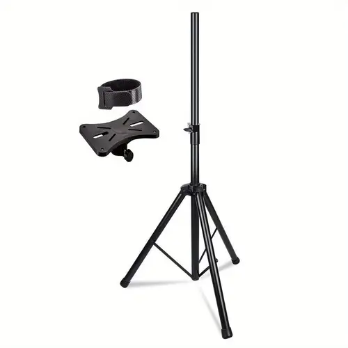 1pc 5 core heavy duty adjustable speaker stand tripod up to 72 inch aluminum alloy pole mount with non slip feet and cable tie for dj studio monitor black