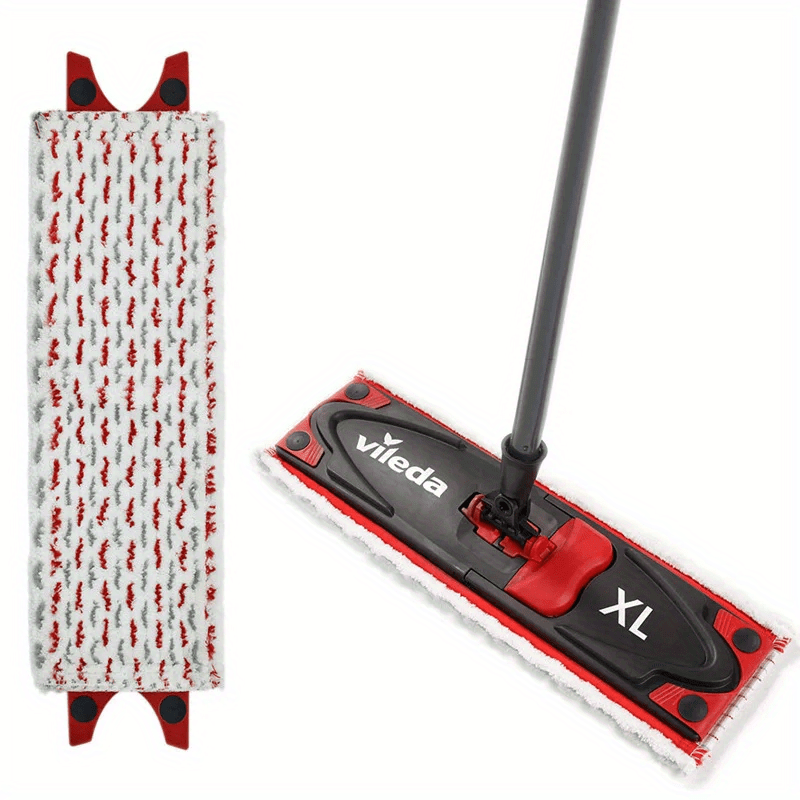   xl flat mop head vileda microfiber replacement pad plastic fabric vacuum floor attachment   clamp for home kitchen use details 0