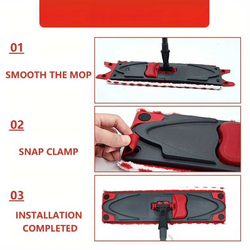   xl flat mop head vileda microfiber replacement pad plastic fabric vacuum floor attachment   clamp for home kitchen use details 4