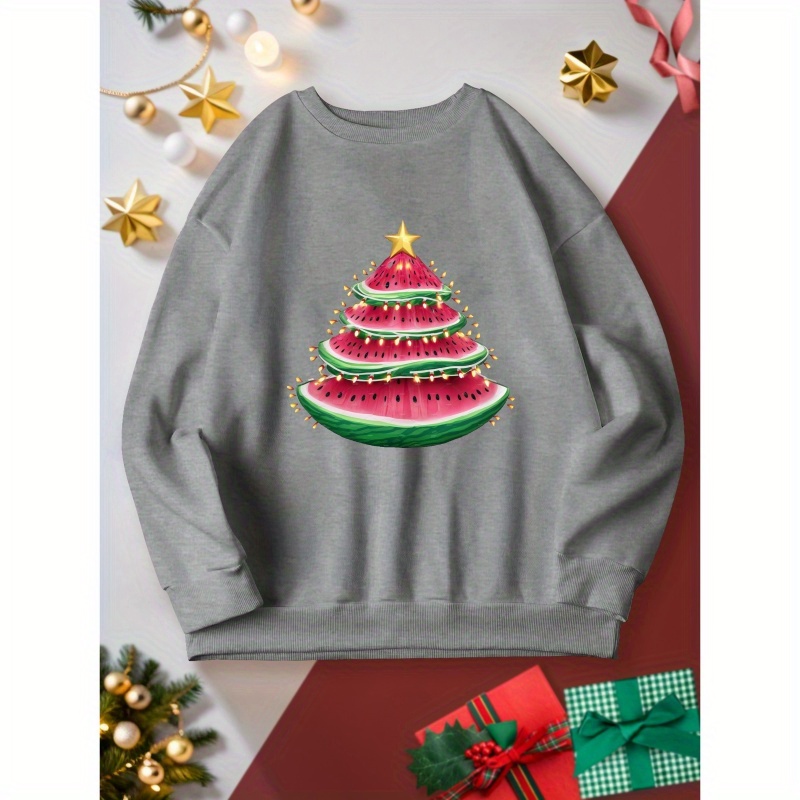 

's Christmas Sweatshirt, Pullover, , Pattern, Fall/ , Top